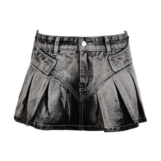 Women's American Washed Gradient Denim Skirt