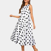 Women's Sleeveless Polka Dot Dots Dress