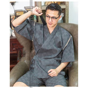 Japanese Men's Home Summer Japanese Jacquard Bathrobe