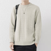 New Men's Round Neck Knitted Sweater