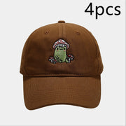 Cute Cartoon Frog Mushroom Embroidered Baseball Cap