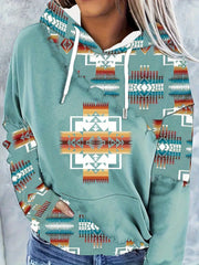 FallWinter Hoodie Ethnic Print