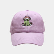 Cute Cartoon Frog Mushroom Embroidered Baseball Cap