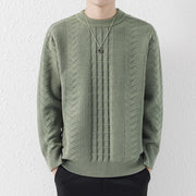 New Men's Round Neck Knitted Sweater