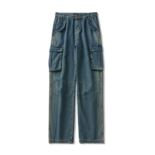 Men's American Retro Washed Workwear Jeans