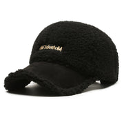 Autumn Winter Color Matching Fashion All-match Plush Warm Peaked Cap